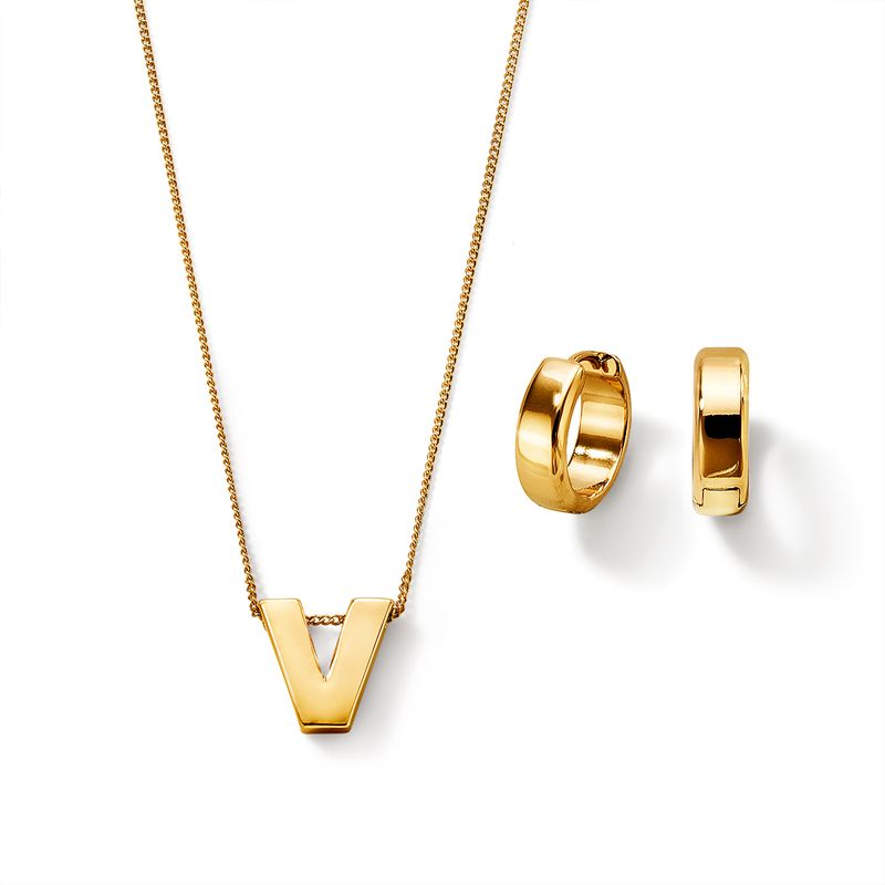 Estuche-Collar---Aretes-Gold-Letter-V