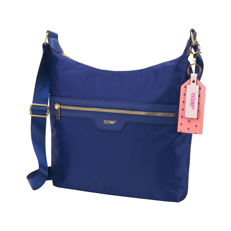 Morral-para-mujer-en-material-de-poli�ster-en-tono-azul-y-con-compartimiento-principal.