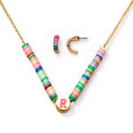 Set-collar-y-aretes-de-colores-ba�ado-en-oro-de-24K