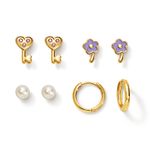 set-de-aretes-x4-para-ni�a-ba�ados-en-oro-de-24k-princesa