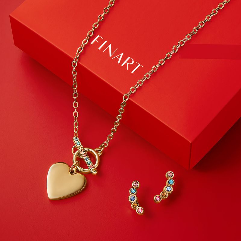 Set Collar Aretes Lovers Lock