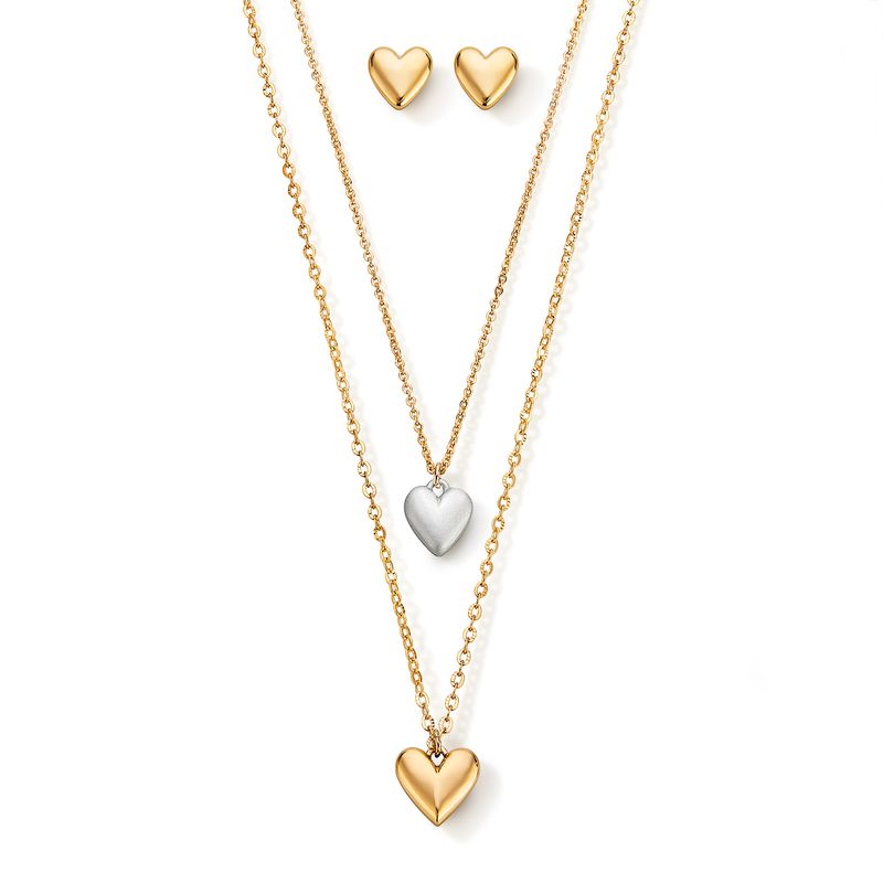 set-de-collares-en-forma-de-coraz�n-plateado-y-dorado-esika
