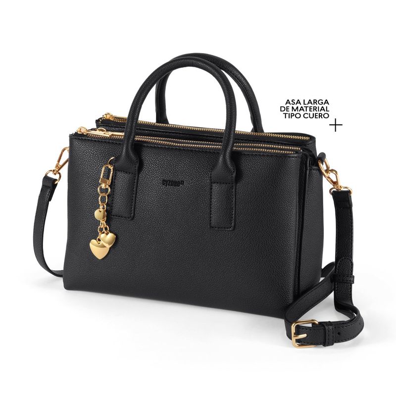 Cyzone Bolso Cuero Negro Mujer Cyzone Mini Bandolera Mujer