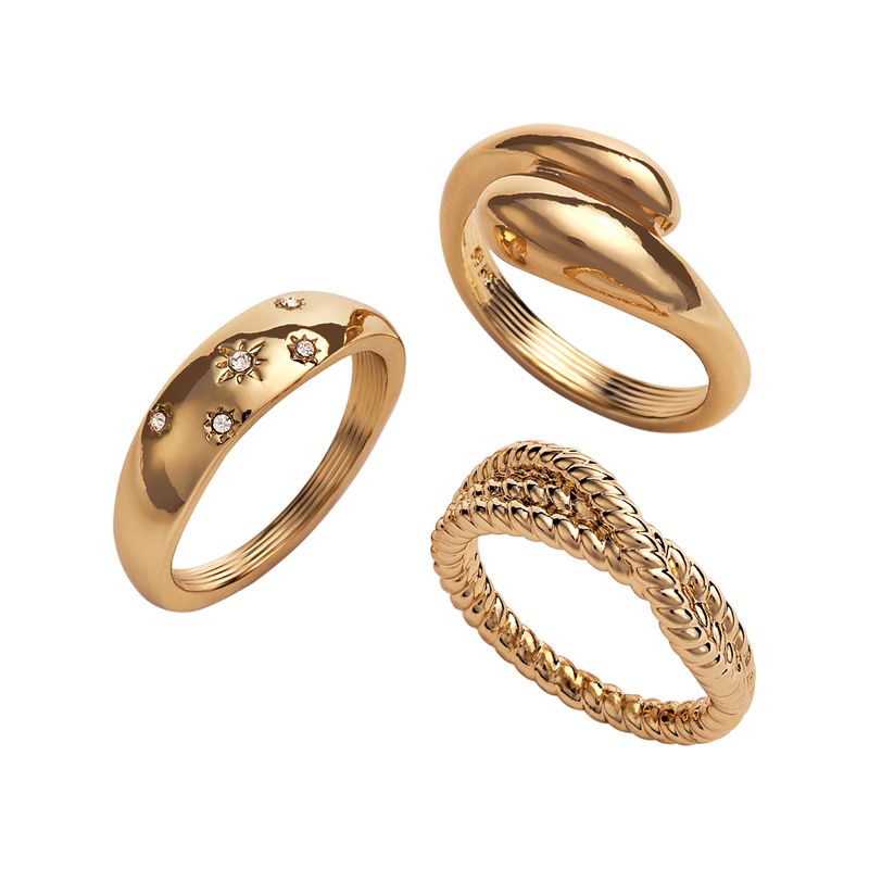 Set-de-3-anillos-mujer-Goldy-Links-en-dorado-con-cristales-de-vidrio-perfectos-para-usar-juntos.