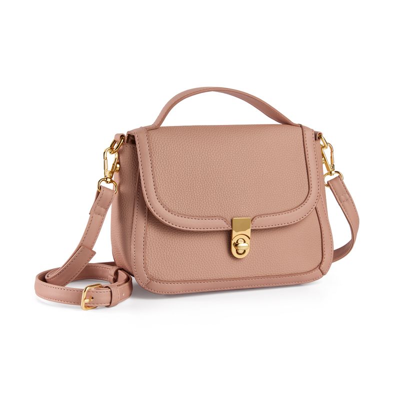 Bolso-de-mujer-Rosa--elegante-cuero-asa-ajustable-cierre-seguro-y-bolsillo-posterior-practico.